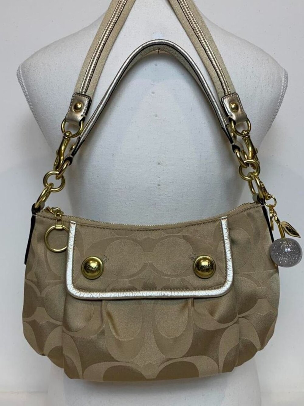 Coach signature monogram shoulder bag